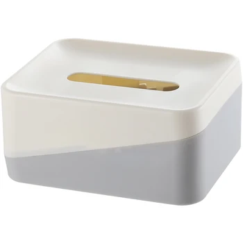 

2PCS Dual Side Durable Plastic Tissue Storage Containers Napkin Boxes Tissue Holders for Decoration Home Office Bathroom A35