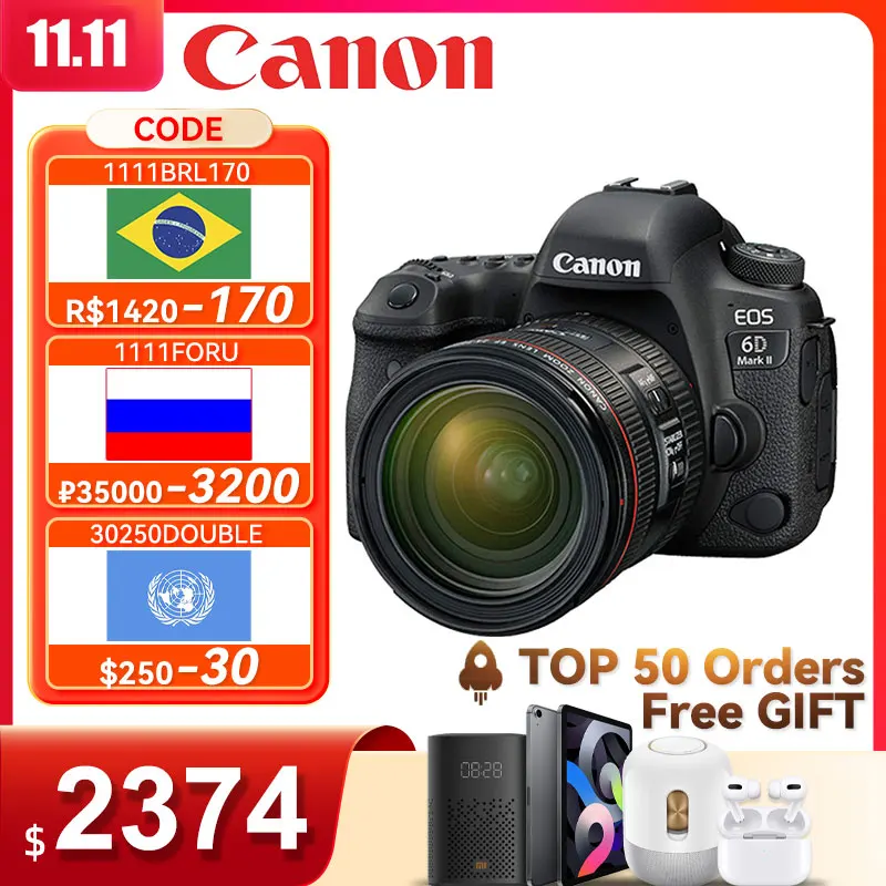 Canon EOS 6D Mark II полнокадровая SLR профессиональная флагманская камера 26 2 миллиона