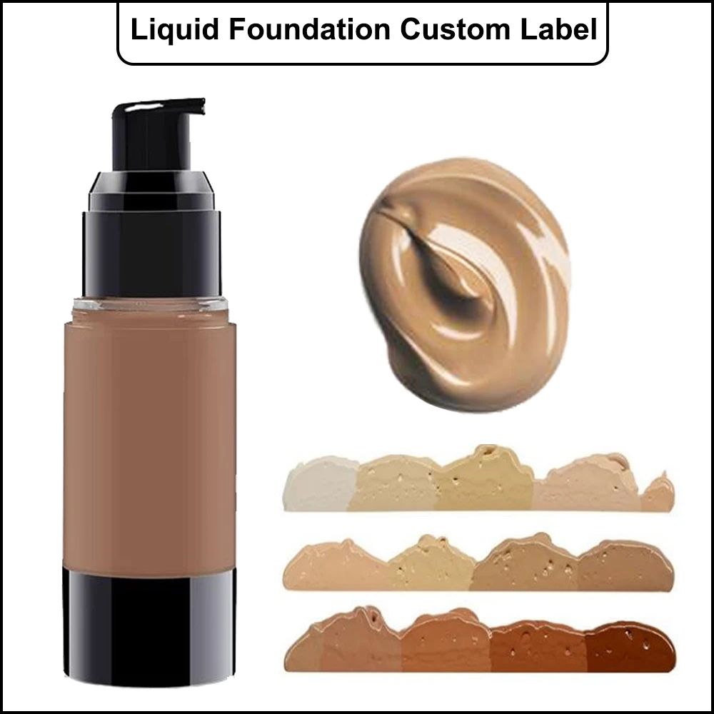 

Wholesale Face Liquid Foundation Cream Concealer Moisturizing Oil Control Long Last Nude Matte Cosmetic Makeup Base Custom Label