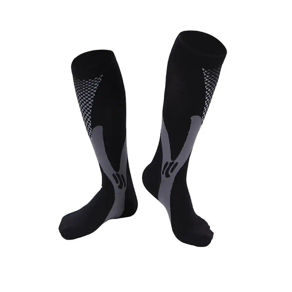 Высокие носки, волшебные Компрессионные носки для мужчин и женщин, дышащие спортивные велосипедные беговые носки, футбольные - Цвет: 1
