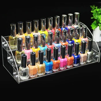 

Acrylic Nail Polish Rack Clear Lipstick Storage Box Tabletop Display Stand Essential Oils Shelf Cosmetic Varnish Organizer