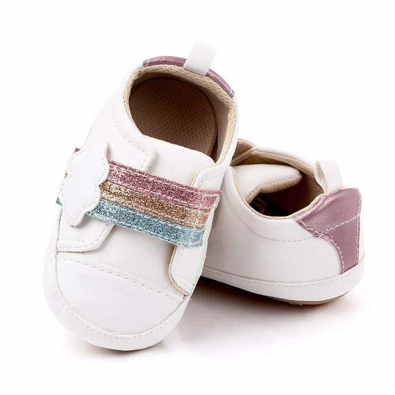 Lovely Baby Shoes Rubber Soft Soled Newborn First Walkers Kids Pu Leather Sport Shoes infants Boys Girls Casual Shoes Sneakers