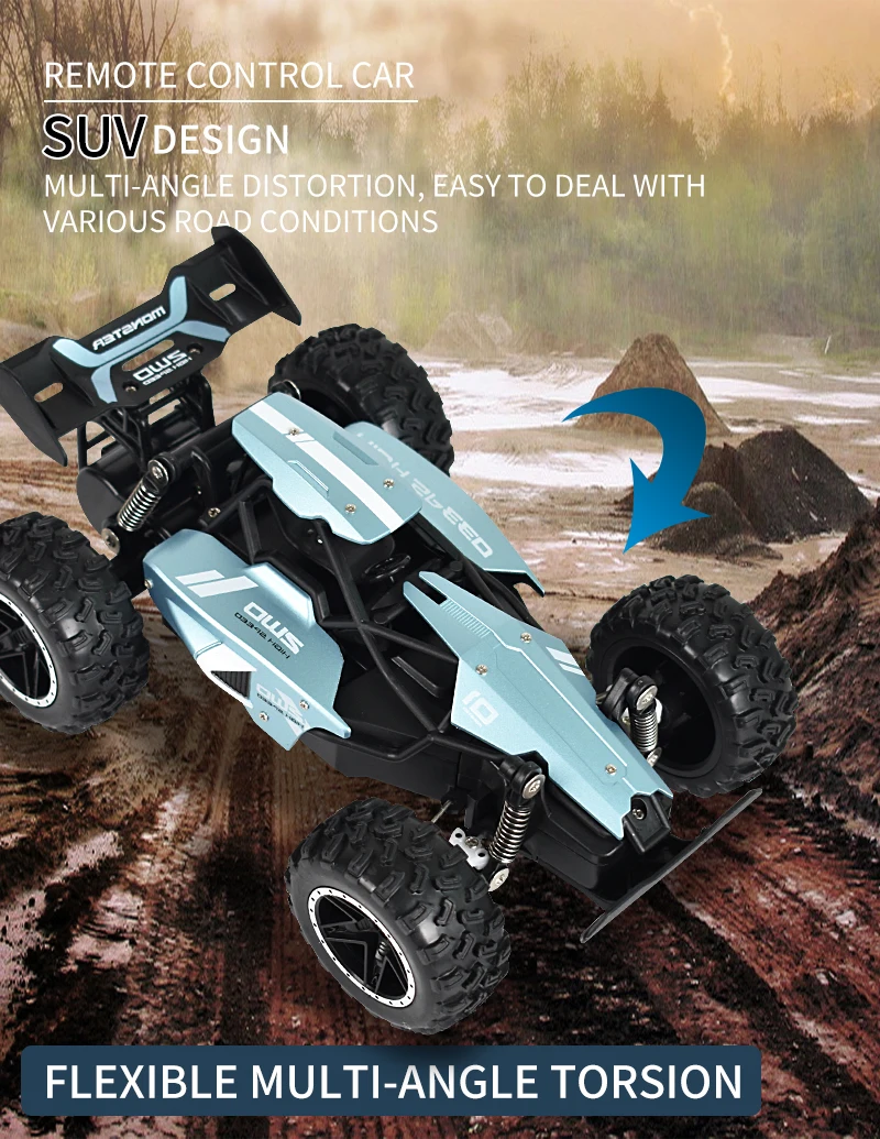 

RC Car High Speed Drifting Remote Control Racing Car Model Climbing Off-road Simulation Vehicle with Light Children Toy Boy Gift