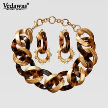 Винтажное ожерелье Vedawas ZA, ограниченная серия, черепаховое ожерелье и ожерелье из смолы для женщин, разноцветное металлическое ожерелье в стиле панк, подарки