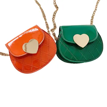 

Fashion Pu Leather Little Girls Crossbody Bags Stylish Elegant High Quality Messenger Bags Crossbody Bags With Heart Buckle