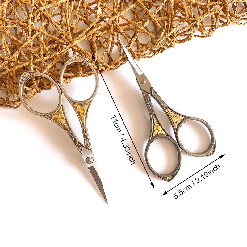 1Pcs Stainless Steel Vintage Scissors Sewing Fabric Cutter Embroidery Scissors Tailor Scissor Sewing Thread Scissor  Yarn Shears