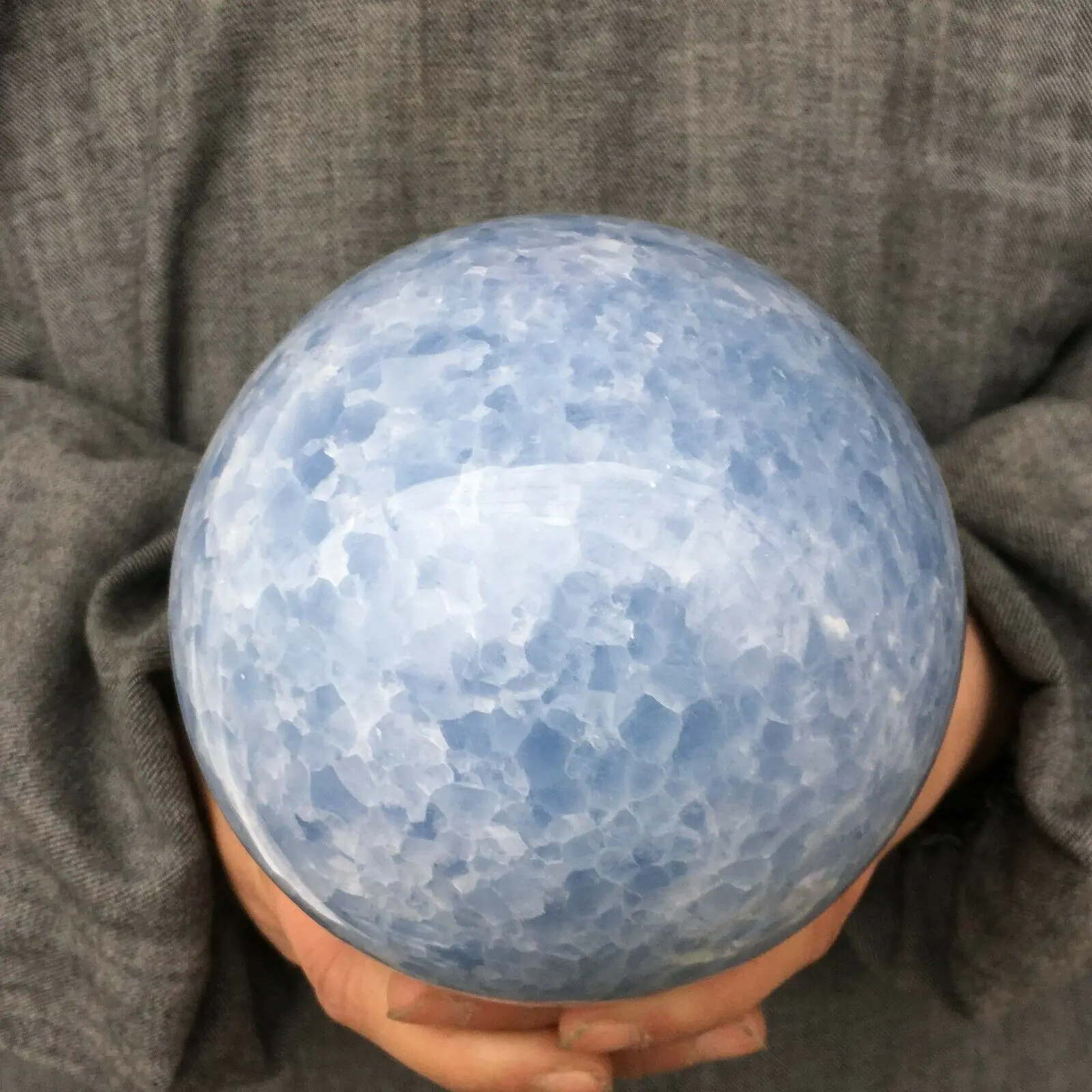 Natural Blue Calcite Quartz Crystal Sphere Ball Healing 3