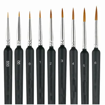 

9pcs/Set Paint Brushes Artist Weasel Hair Brush Pen For Gouache Watercolor Paint Oil Painting For Beginners & Artists