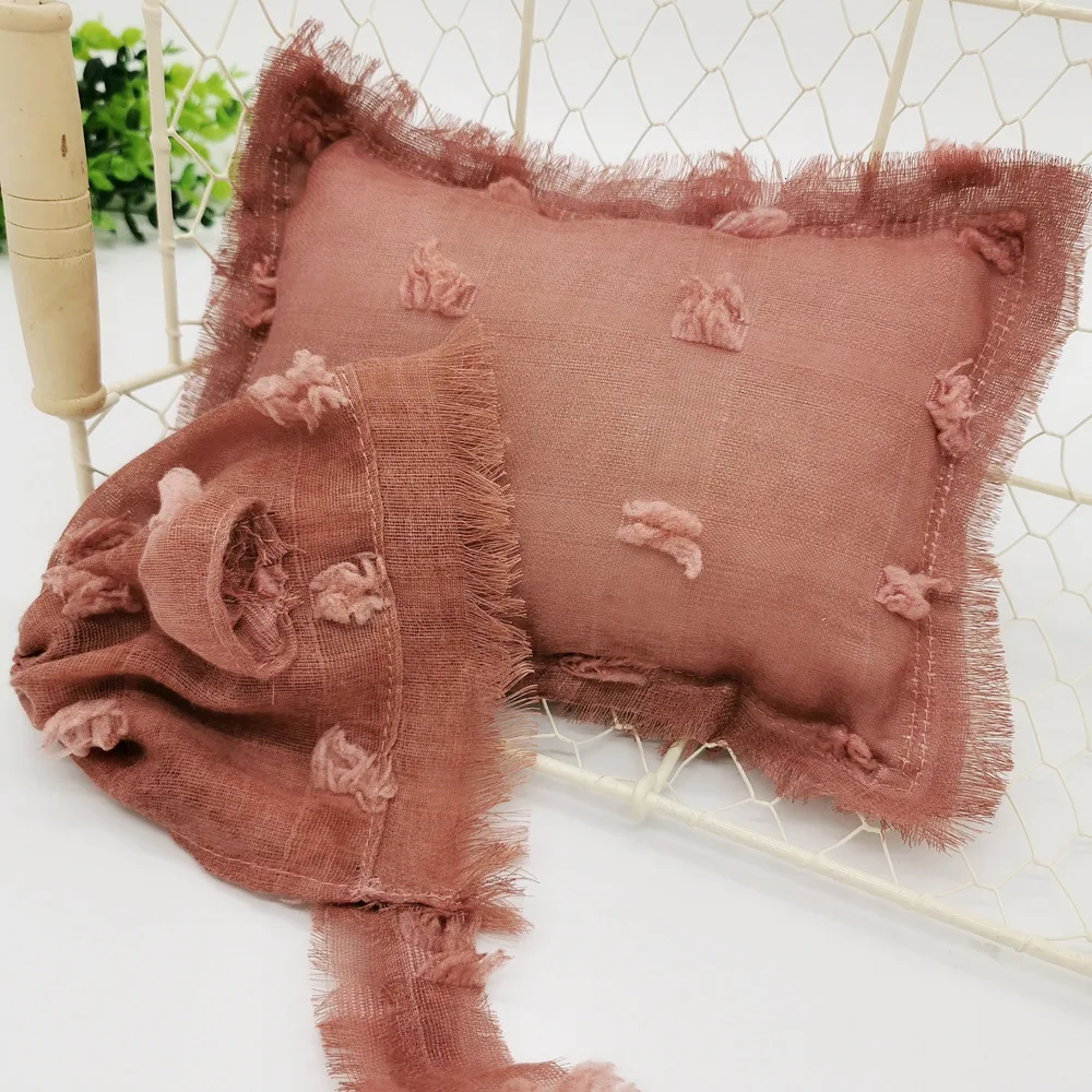 Newborn Photography Props Accessories Baby Photography Linen Hat+Pillow Set Baby Photo Props Accessory Studio Fotografia Hats