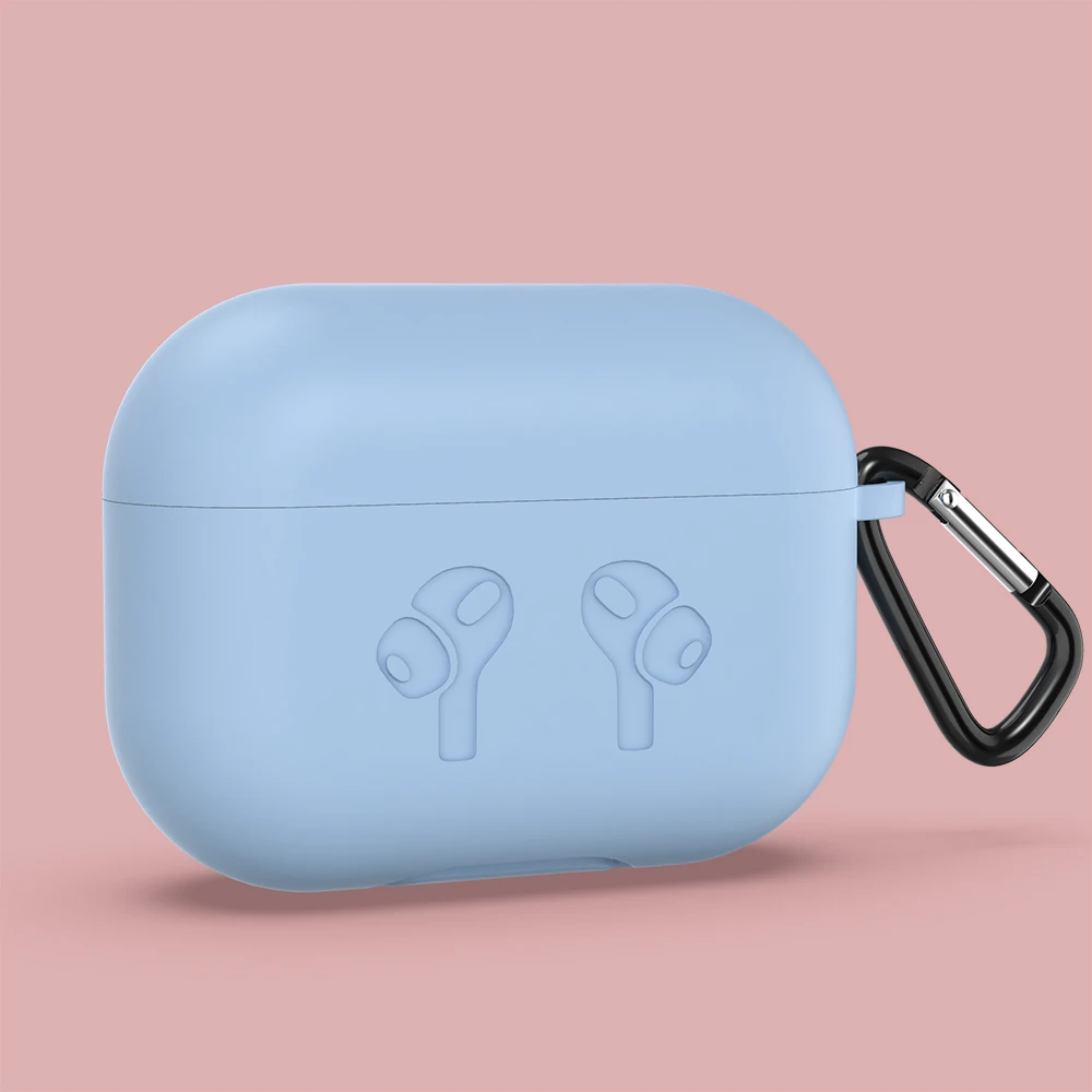 Небесно-голубой KEYSION Матовый Мягкий силиконовый чехол для AirPods Pro с брелком для ключей, яркий противоударный чехол для AirPods 3 AirPods Pro - Цвет: Небесно-голубой