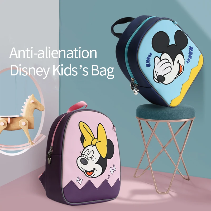 Детская школьная сумка disney с Микки Маусом, рюкзак с защитой от потери, для детей 1-3-6 лет, милая детская маленькая сумка на плечо с рисунком