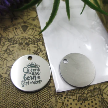 

20pcs--"queens are born in septermber "stainless steel charms 5 styles for choosing DIY Charms for necklace bracelets