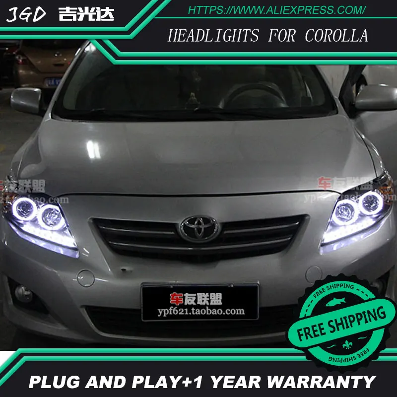 Бесплатная доставка фары для Toyota corolla 2007-2011 светодиодный ная балка DRL H7 ксеноновая