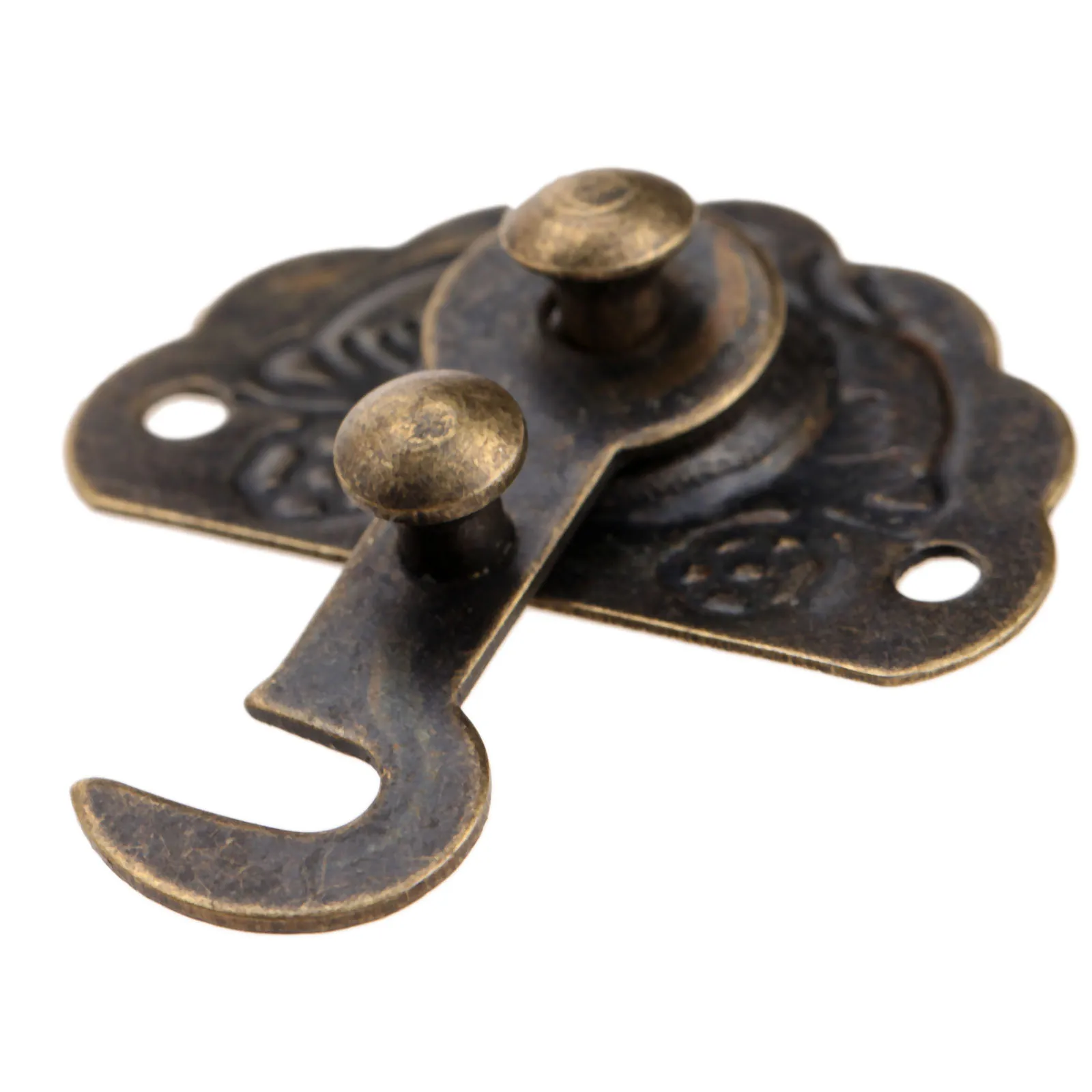 1pc Antique Bronze Box Latch Hasp Furniture Hardware Decorative Latch Wooden Jewelry Box Hasp Pad Chest Lock