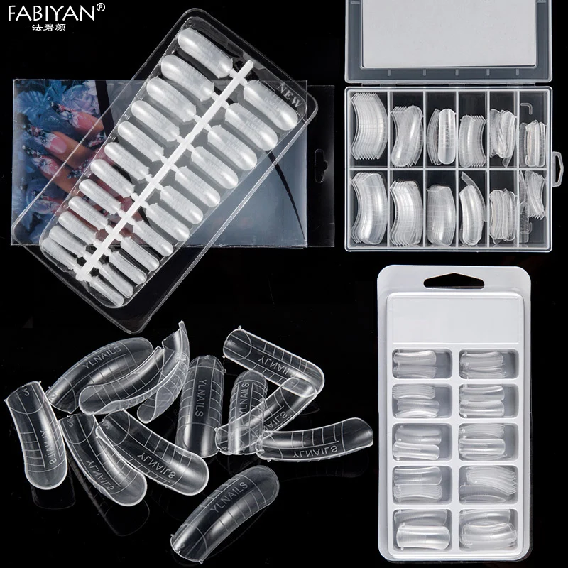 Nail Art C Curved Shape Extension Guide Tips French Foil Acrylic Polish Gel UV Design Form Reusable Metal Mold Manicure Tool 5pc nail art tool