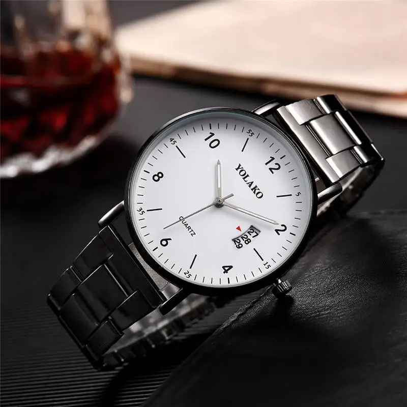 

Men's Watch Simple Fashion Casual Steel Strap Clock Male Calendar Quartz Luxury Business Wrist Watch Gift Reloj de los hombres