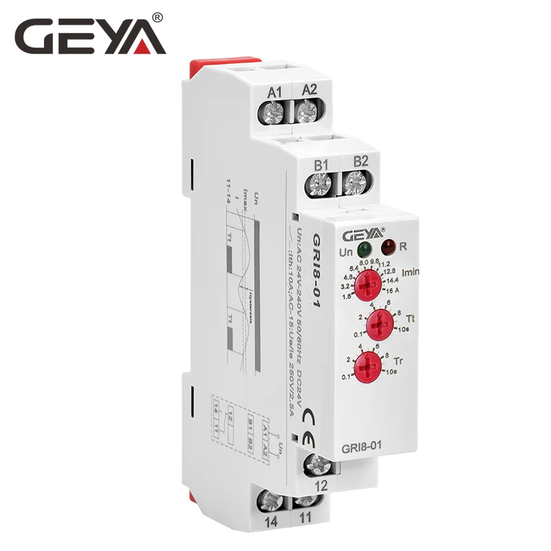 Реле тока GEYA GRI8 диапазон мониторинга сверхтока переключатель нижнего 0 05 А 16 AC24 240V