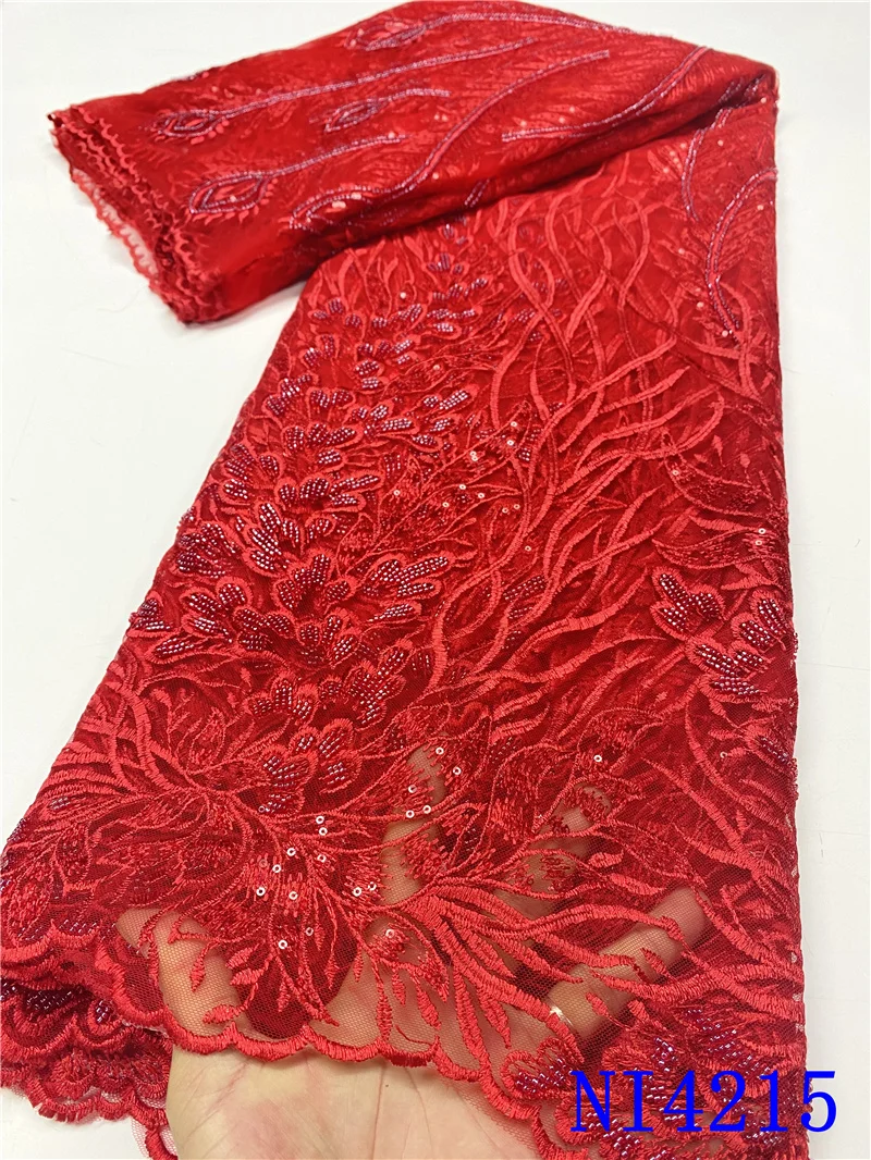 

Handmade Lace African Tulle Lace Fabric Embroidery Nigerian French Lace Fabric 2020 High Quality Lace Wedding Sewing NI4215-1