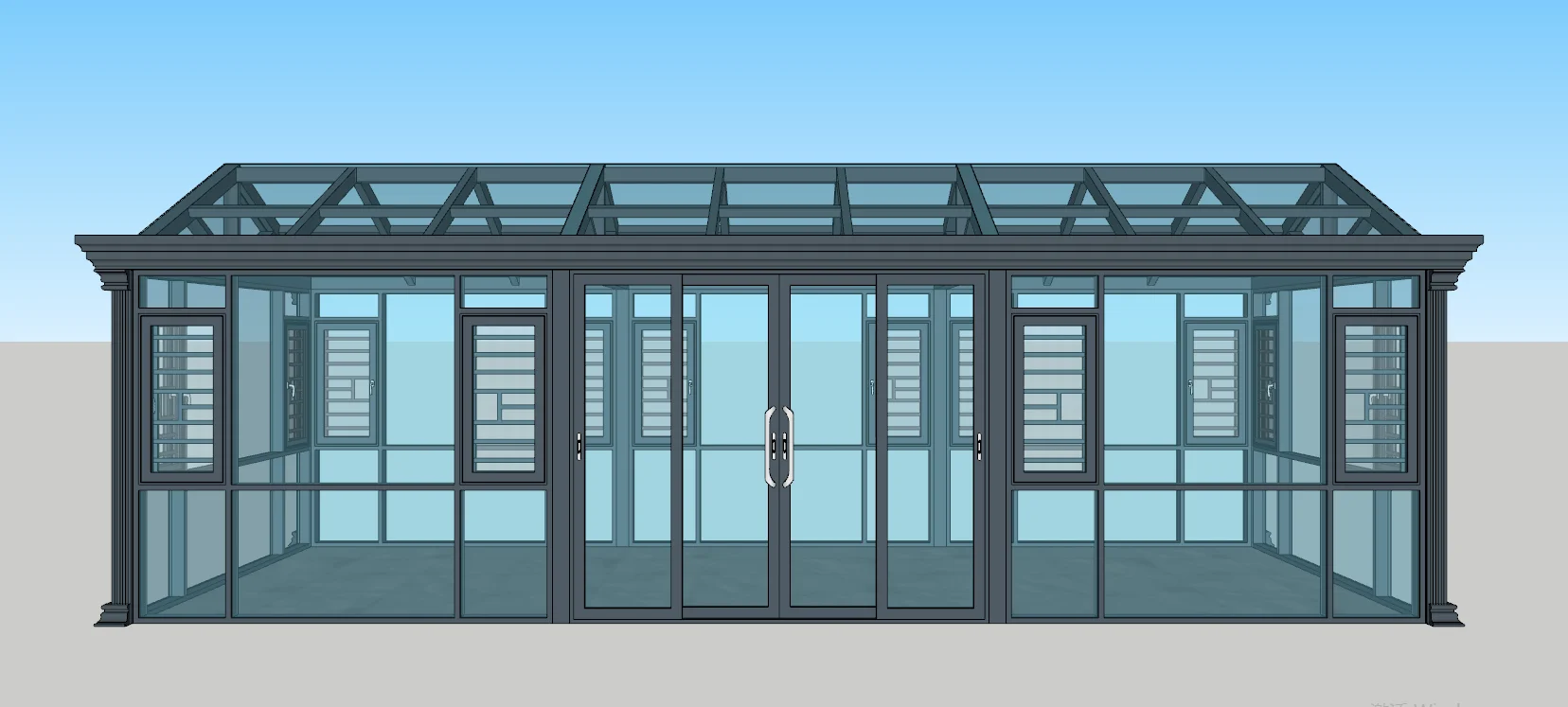 ガラスのモダンなアルミニウム合金カバーフレーム ベランダのガラスの床 強化ガラスの温室 アーチ 東屋 ツル棚 橋 Aliexpress