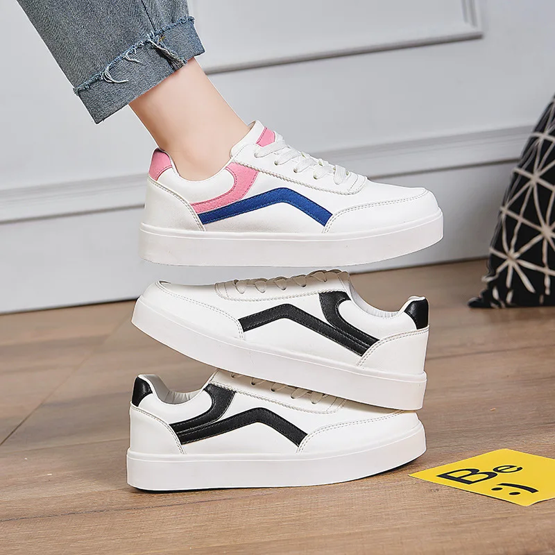 Г., новые осенние маленькие белые туфли Корейская женская обувь спортивная обувь для отдыха кожаная поверхность и толстая подошва, увеличивающая рост