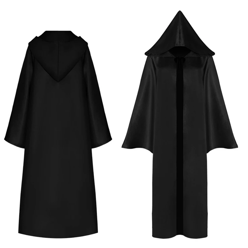Halloween Party Costumes Children and Adults Cosplay Black Knight Cloak Costumes Unisex Solid Costumes Clothes