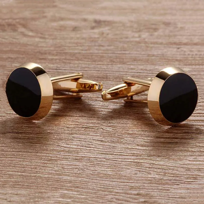 New Gold Colors Cufflinks High-quality Wedding Gifts Large Round Cufflink For Men High Quality Cufflinks Men Suit Accessories