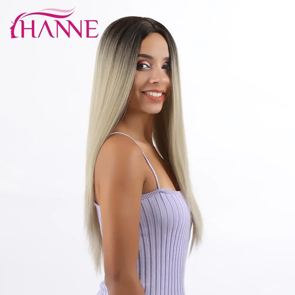 

HANNE Long Straight Wigs for Women Natural Ombre Blonde Wig Synthetic Long Wig Heat Resistant Cosplay Hair Wigs