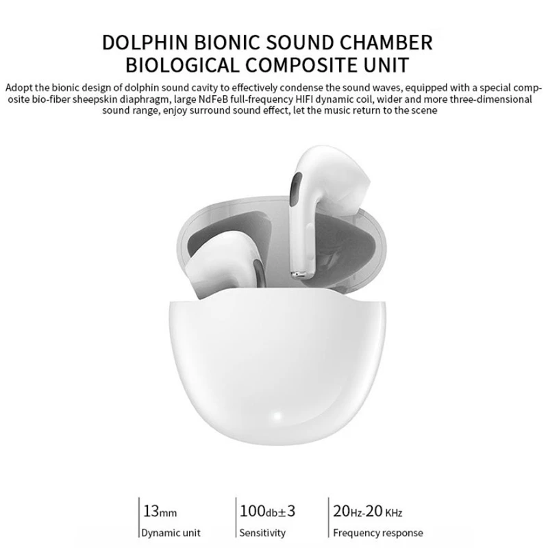 4P TWS Bluetooth 5 0 Earphone HiFi 8D Stereo Wireless Headphones CVC Noise Reduction Semi in ear Touch Earbuds Binaural Mic