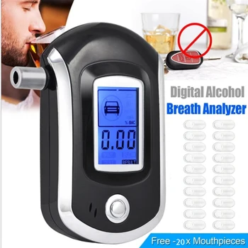 

2020 New Digital Breath Alcohol Tester Mini Professional Police AT6000 Alcohol Tester Breath Drunk Driving Analyzer LCD Screen