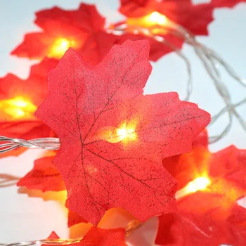 

Popular Led Maple Leaf String Light Solar Battery Box Outdoor Color Light Christmas String Light Garden Decoration