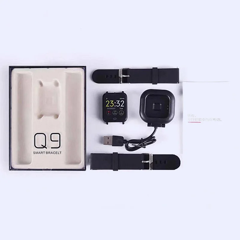 Смарт-часы Q9 IP67, водонепроницаемые, кровяное давление, монитор сердечного ритма, спортивные Смарт-часы, браслет, Поддержка Android IOS
