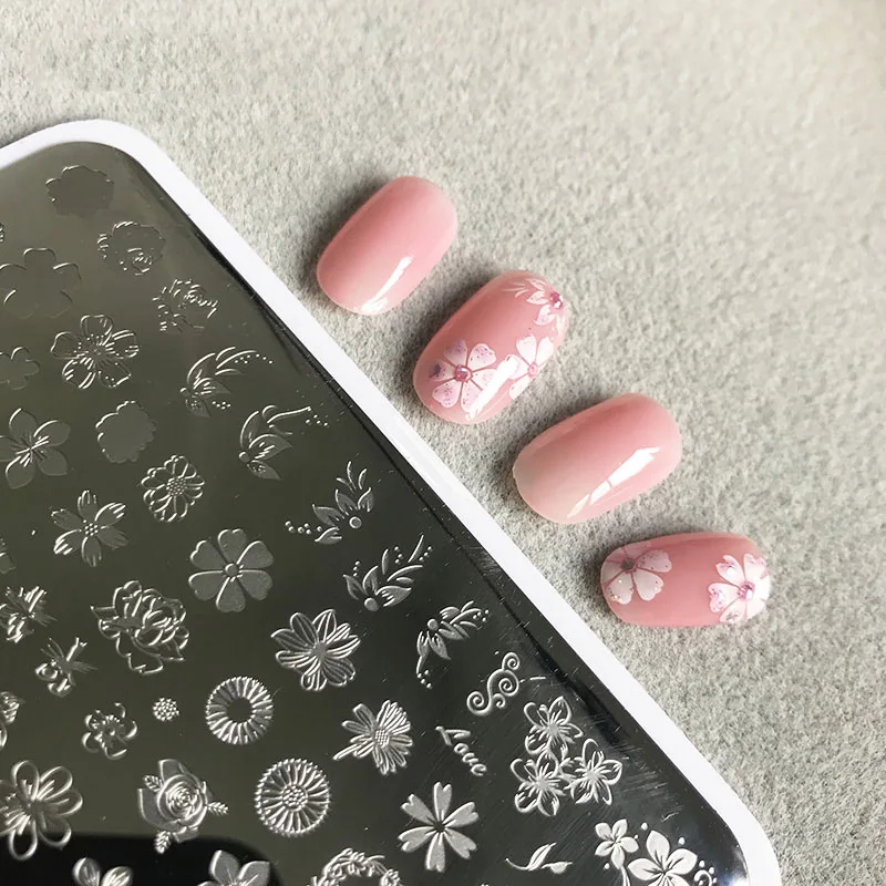 Big Size 9.5*14.5cm Nail Stamping Plates Flower/geometric shaped nail art template for DIY nail art decoration plate tools