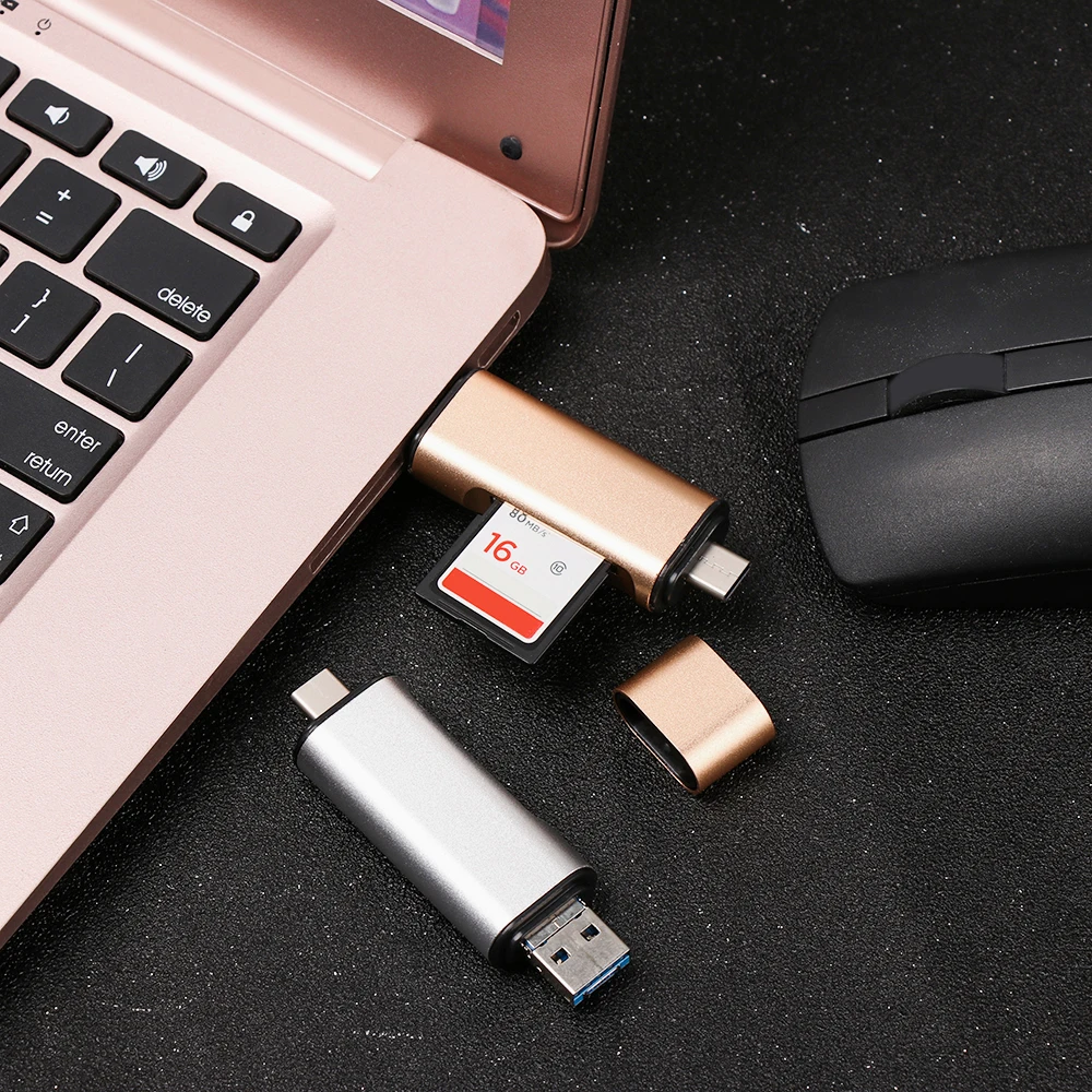 Многофункциональные считыватели карт SD/TF 3 интерфейса(тип-c, USB, Micro USB) без драйвера 10-40 м/с OTG телефон компьютер товары для автомобиля