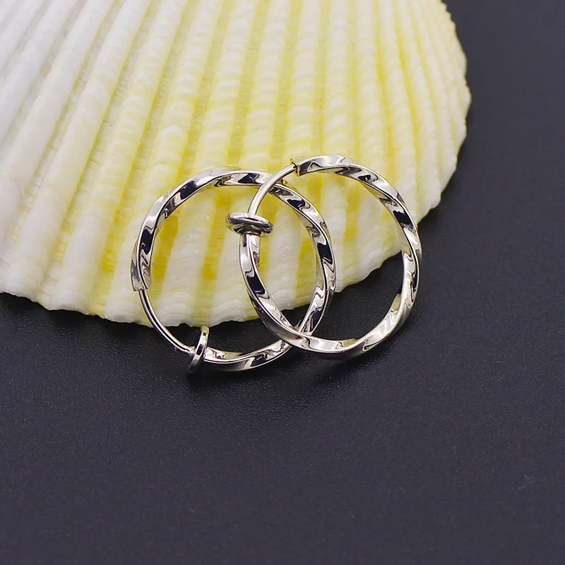 2 шт. клипсы для носа губ ушей поддельные выдвижные серьги запонки скрученные