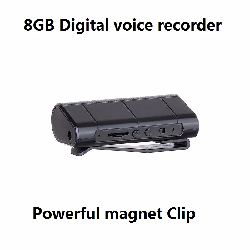 

8GB Digital voice recorder with Powerful magnet Clip Portable Digital Audio Voice Recorder mini Dictaphone Pen support TF card