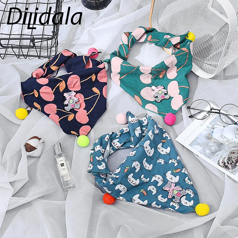 Dilidala/Детские шарфы на осень и зиму, Разноцветные Детские шарфы с фруктовым узором, треугольный шарф, полотенце с рисунком для детей
