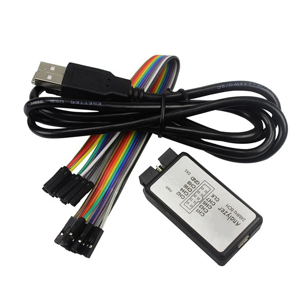 Профессиональный микроконтроллер с питанием от USB логический анализатор Черный