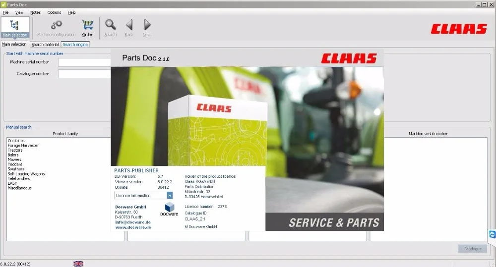 Для сельскохозяйственных принадлежностей Claas Parts Doc 2 2019|claas parts|docclaas |