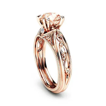 

Fashion Zircon Engagement Ring Rose Gold Ring Jewelry High-end Atmospheric Ladies Luxury Jewelry Gift Factory Wholesale