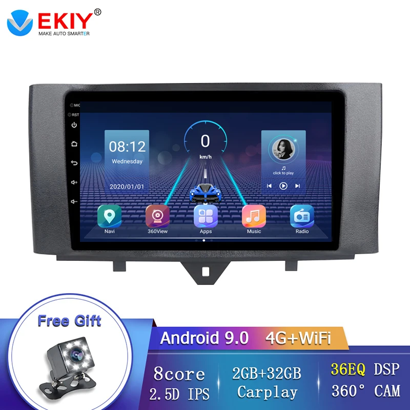 EKIY 2 Din аудио GPS DVD плеер для Mercedes Benz Smart Fortwo 2011 2012 2013 2014 2015 Мультимедиа Стерео Радио