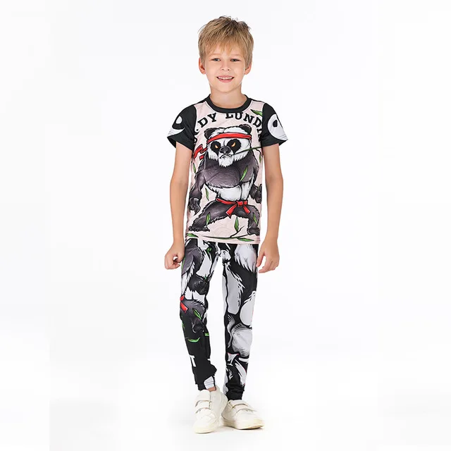 Детский спортивный костюм для занятий боксом и ММА, компрессионный спортивный комплект для маленьких мальчиков, Рашгард Jiu Jusit, обтягивающие брюки, детский спортивный костюм, одежда