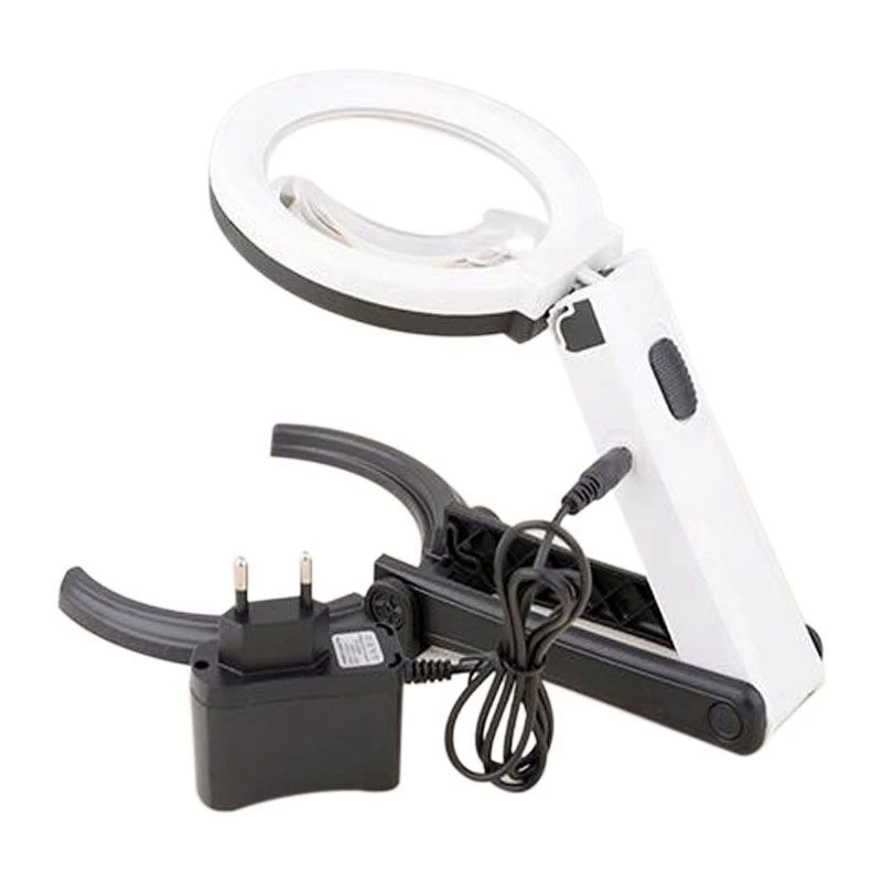 ЕС штекер 8X 2.5X Hands Free светодиодный настольный Лупа с подсветкой с подставкой 10 светодиодный свет складное увеличительное стекло лампа с подставкой