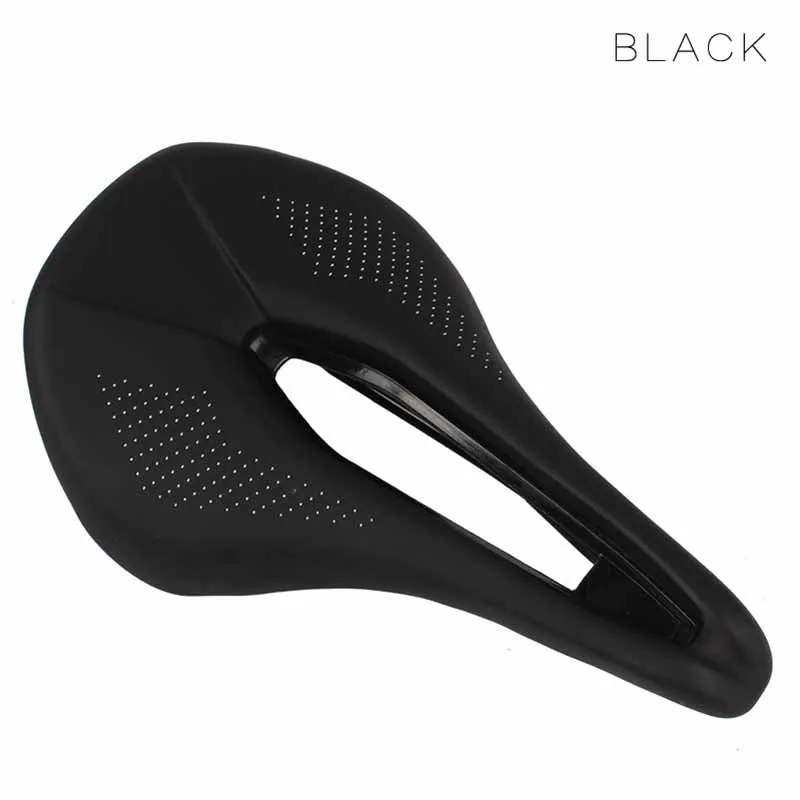 Black MTB шоссейное велосипедное седло из искусственной кожи, полое мягкое Comfortab сиденье, подушка Cr-mo, сиденье для велосипеда, велосипедное седло для гонок - Цвет: Black