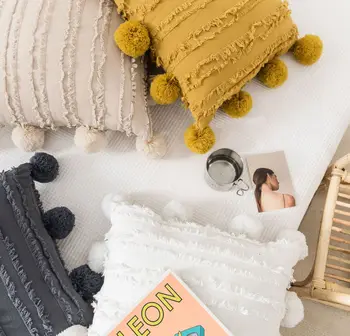 

CAMMITEVER POM ball Pompon Cushion Decorative Pillows Home Decor Throw Pillow Sofa Decor Factory Supply Hot Sale