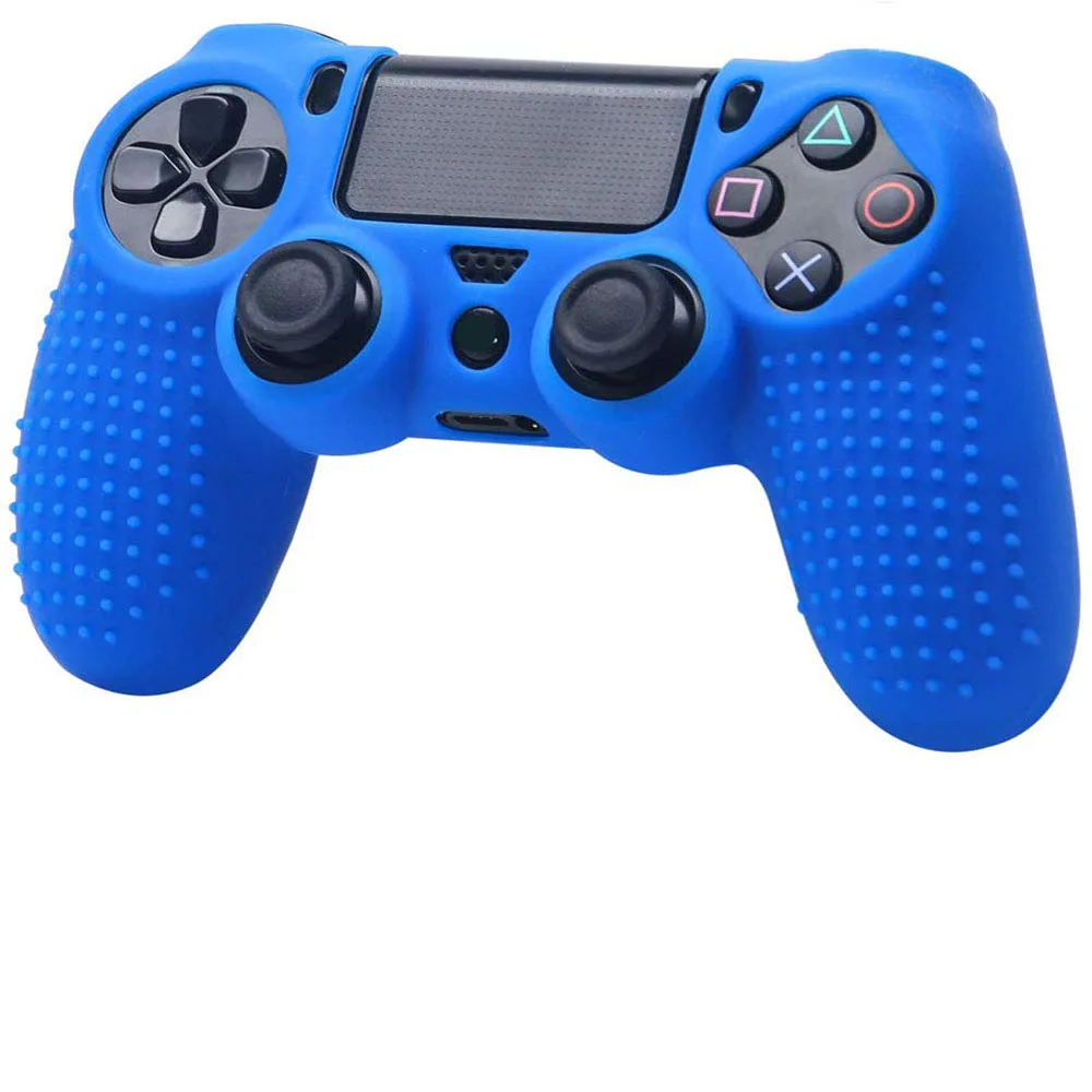 Нескользящий материал мягкий силиконовый гелевый резиновый чехол для Playstation 4 PS4/PS4 Slim/PS4 Pro игровой контроллер - Цвет: Blue