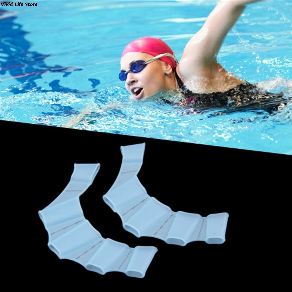

2021 New 1Pc Silicone Training Paddle Dive Glove Swim Glove Swim Gear Fins Hand Webbed Flippers