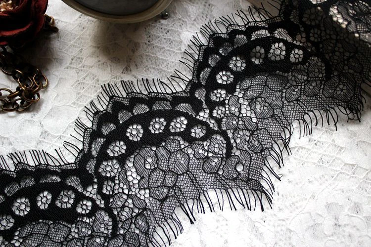 3 Meter 10cm Wide Eyelash chantilly Lace Trim Fabric Flower DIY Crafts Wedding Dress Clothing Lngeire lace material Handmade | Дом и сад