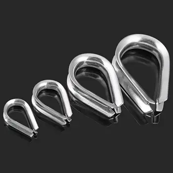 

Cable Wire Rope Thimbles Wire Clamp Grip Clamp Eyes Thimbles Rigging Hardware Fixing Workpiece 304 Stainless Steel M1.5~M16
