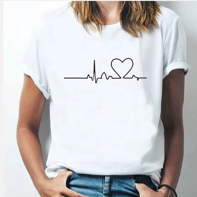 Than Heart Women's T-shirt Harajuku Love T Shirt Women Fashion Ladies Black Graphic T Shirts Women 2022 New Summer Femme Clothes JW314