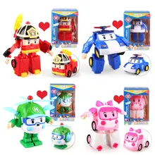 Novos presentes menino robocar poli transformação robô carro brinquedo coreia poli robocar anime figura de ação brinquedos para crianças presente